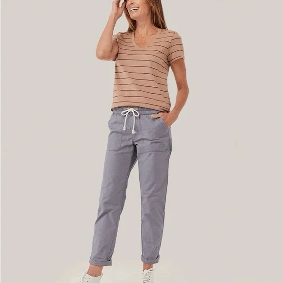 Pact Charcoal Gray Drawstring Pants - Picture 1 of 7